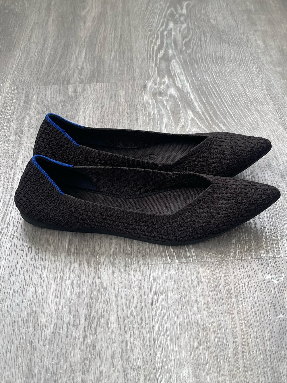 Rothy's Black Honeycomb Pointed Toe Flats Size 7.5